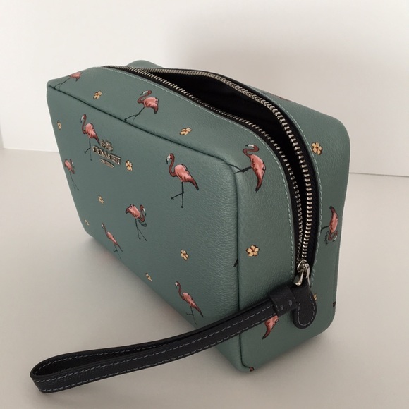 Coach Flamingo Print Cosmetic Case - Picture 7 of 8
